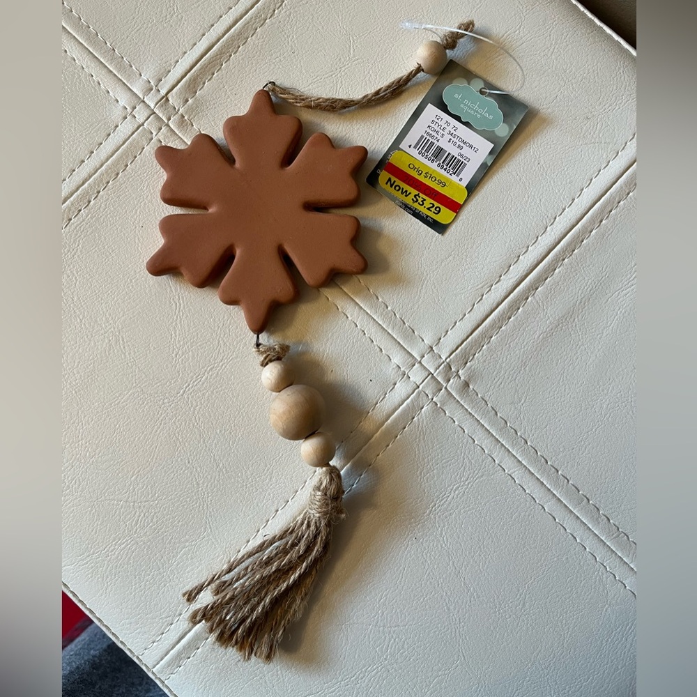NWT Brown Snowflake Ornament with Tassel
